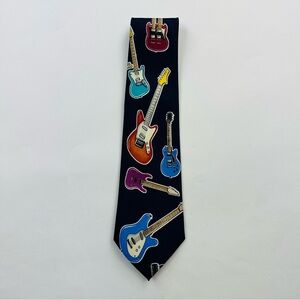 A. Rogers Electric Guitar Print Tie